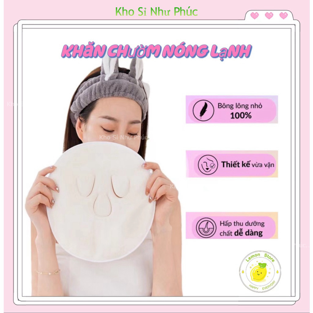 Khăn mặt nạ chườm nóng,  xông hơi thoáng lỗ chân lông, thư giãn mặt , làm đẹp , trẻ hoá