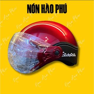 NÓN CAO CẤP Bảo Hiểm Vespa DA Gập Lên Gập Xuống Che Bụi Mịn Nữ Nam