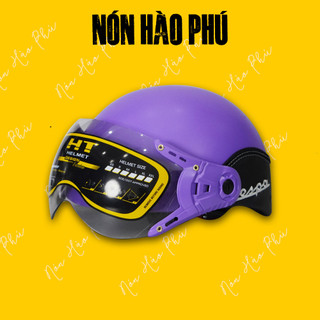 NÓN CAO CẤP Bảo Hiểm Vespa DA Gập Lên Gập Xuống Che Bụi Mịn Nữ Nam ảnh 5