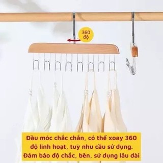 [ Xả Kho ] Móc Gỗ Treo Đồ Lót, Khăn , Thắt Lưng, Cà Vạt, Áo 2 Dây Đa Năng Tiện Dụng