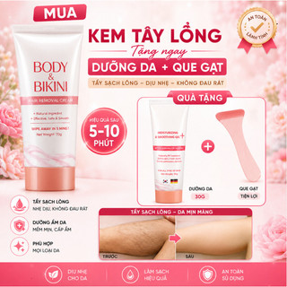 [Rẻ nhất shopee] Kem Tẩy Lông Body & Bikini Tặng Gel Dưỡng Da + Que Gạt – Tẩy Lông Nhanh Dịu Nhẹ