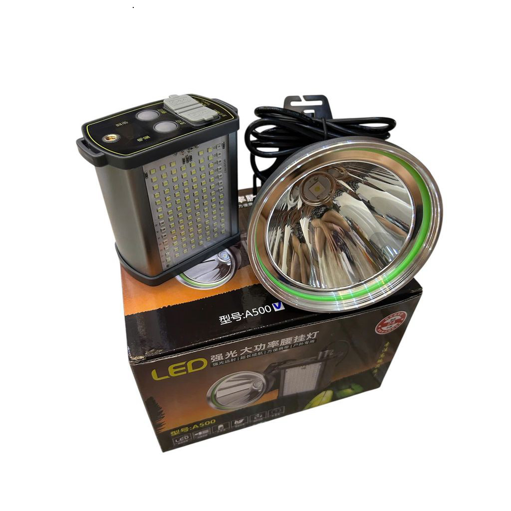 Đèn pin đội đầu kẹp bình siêu sáng chiếu xa XJ A500 đèn pin kẹp bình ác quy dùng đi soi nấm mối đi biển along