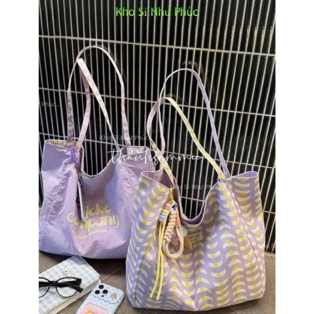 Túi Tote Vải Dù Canvas nhiều hoạ tiết Nữ Hàn Quốc – Dáng Lớn Đựng Nhiều đồ dùng được 2 Mặt Đi Học Đi Làm đi chơi