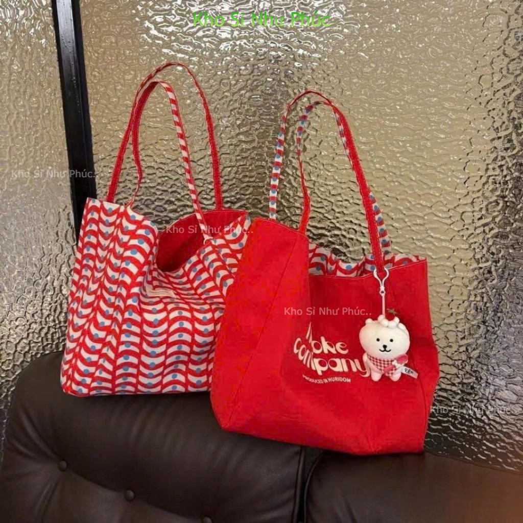 Túi Tote Vải Dù Canvas nhiều hoạ tiết Nữ Hàn Quốc – Dáng Lớn Đựng Nhiều đồ dùng được 2 Mặt Đi Học Đi Làm đi chơi