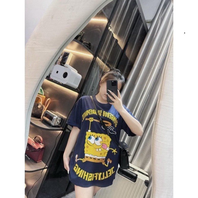 Áo Phông Nam Nữ Form Rộng Hình Bọt Biển Chất Liệu Cotton 100% Co Giãn Thấm Mút Siêu Đẹp - Áo Phông Hot Hit Hot Trend 202