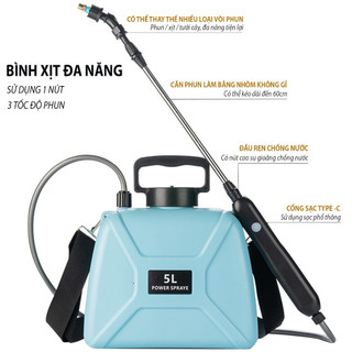 Bình Xịt Nước Tưới Cây Chạy Điện 5L Tiện Dụng, đa năng. Bảo hành 3 tháng