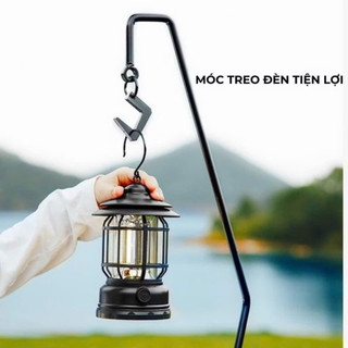Đèn Bão Tích Điện, Đèn Cắm Trại Dã Ngoại, Đèn Măng Xông, Đèn Decor Vintage Tặng Kèm Cáp Sạc