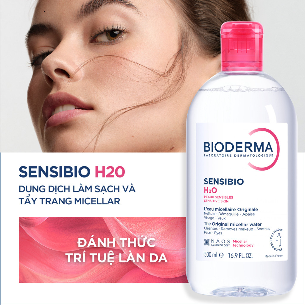 [ĐỘC QUYỀN LIVESTREAM] Dung dịch làm sạch và tẩy trang Micellar cho da thường &da nhạy cảm Bioderma Sensibio H2O - 500ml