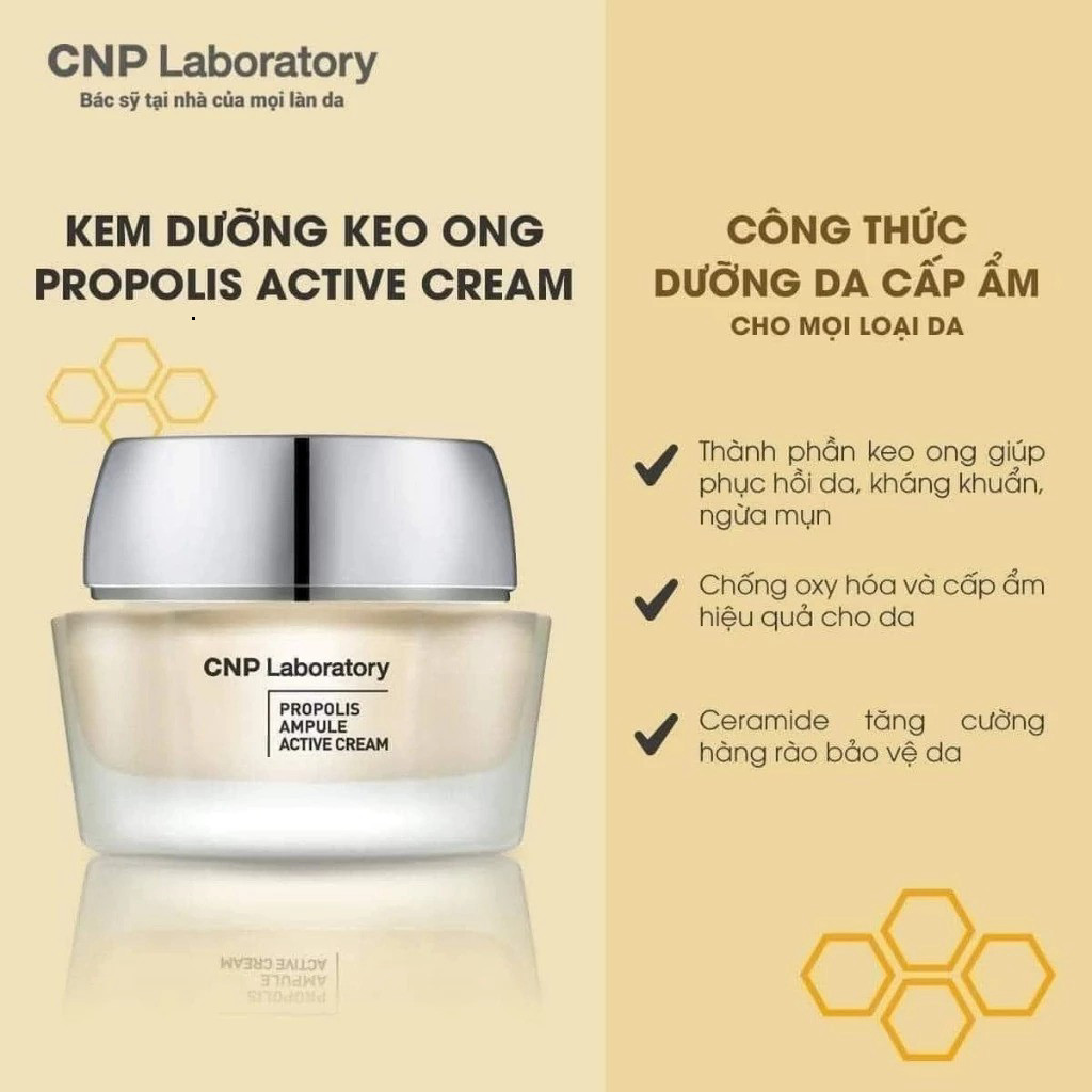 Kem Dưỡng Keo Ong CNP Laboratory Propolis Propolis Active Shot Cream Làm Dịu Da, Ngừa Lão Hóa