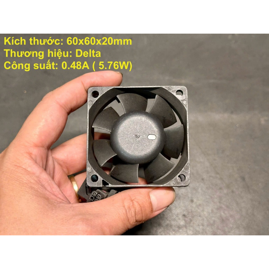 Quạt Cài Lắp Máy Tính DC 12V 4pin 60x60x38mm Brushless Thân Nhôm Tản Huyết Nhiệt