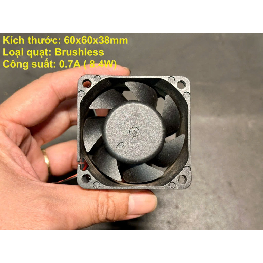 Quạt Cài Lắp Máy Tính DC 12V 4pin 60x60x38mm Brushless Thân Nhôm Tản Huyết Nhiệt