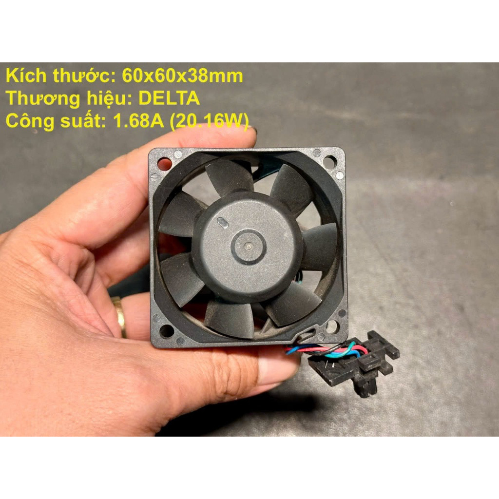Quạt Cài Lắp Máy Tính DC 12V 4pin 60x60x38mm Brushless Thân Nhôm Tản Huyết Nhiệt