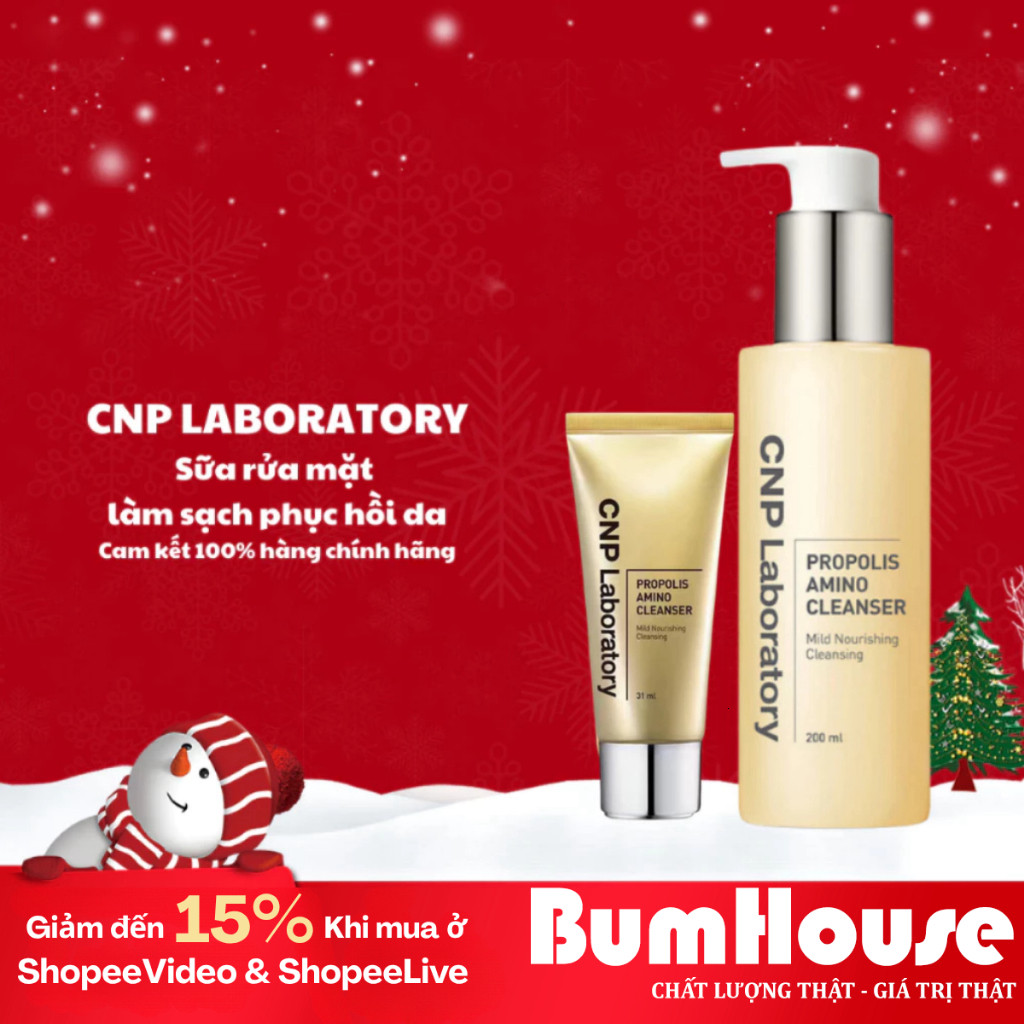 Sữa rửa mặt keo ong dịu lành phục hồi dưỡng ẩm CNP Laboratory Propolis Amino Energy Ampule 31ml/200ml
