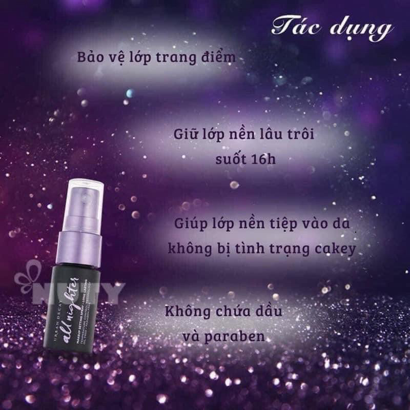 Xịt khoá nền URBAN DECAY Makeup Setting Spray Chiin Beauty