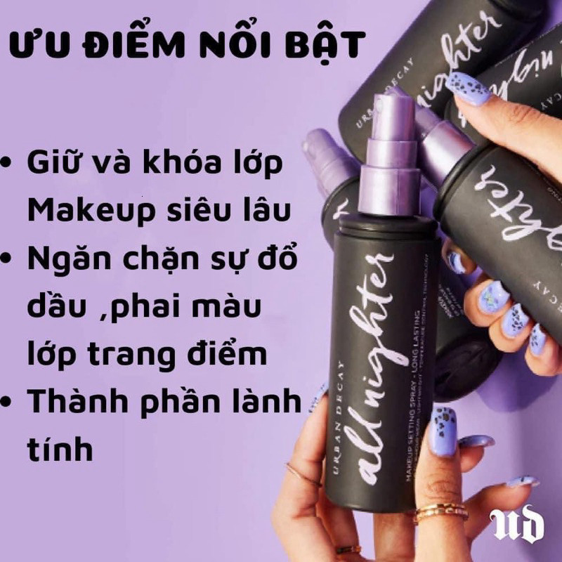 Xịt khoá nền URBAN DECAY Makeup Setting Spray Chiin Beauty