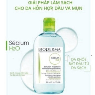 [ TEM PHỤ CTY ] Nước Tẩy trang Bioderma Sensibio + Sebium H2O Sạch Sâu, Dịu Nhẹ Cho Da Nhạy Cảm, Da Dầu 100ml 500ml