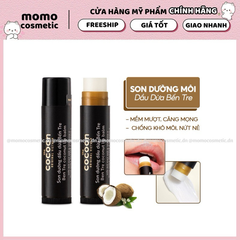 Son dưỡng dầu dừa Bến Tre Cocoon Coconut Lip Balm