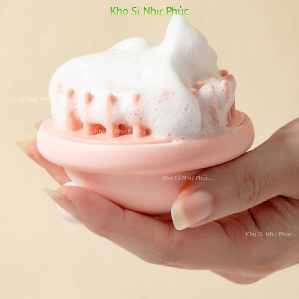 Bàn chải gội đầu silicon hình nơ massage thư giãn, làm sạch da đầu