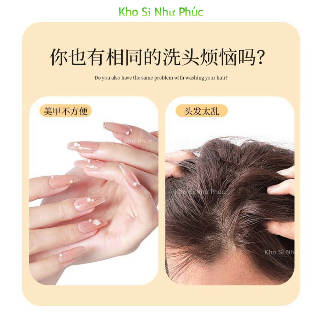 Bàn chải gội đầu silicon hình nơ massage thư giãn, làm sạch da đầu