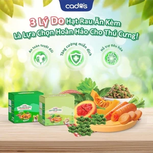 Hạt rau ăn kèm cho chó/mèo Cados cung cấp chất xơ hỗ trợ tiêu hoá, cân bằng dinh dưỡng 1 hộp 6 gói