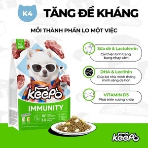 Thức ăn cho chó Keepo K3 K4 Gói 1KG - Hạt mix thịt sấy đông khô cao cấp cho chó mọi lứa tuổi