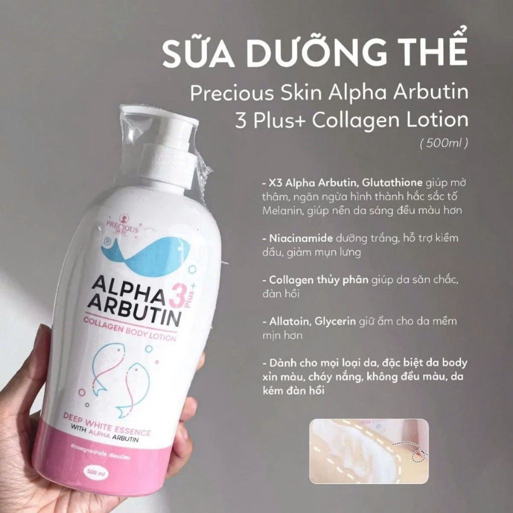 Sữa Dưỡng Thể ALPHA ARBUTIN 3Plus+ Collagen Precious Skin Body Lotion 500ml (Mẫu mới 2024)