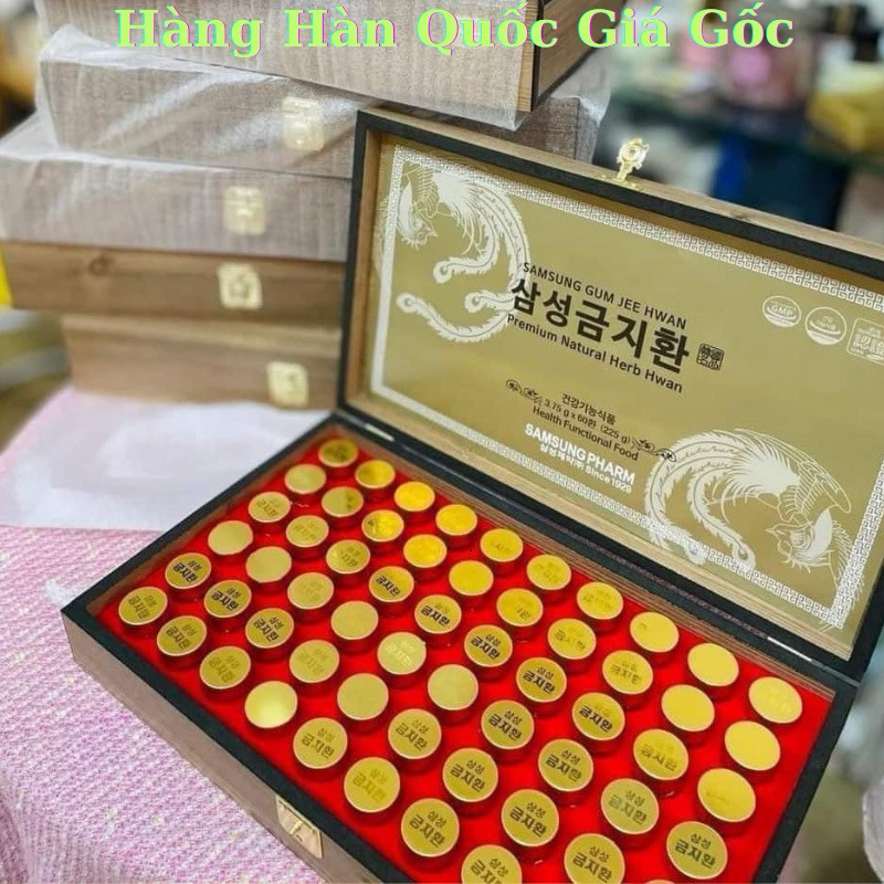 [MẪU HỘP MỚI NỘI ĐỊA ] An Cung Ngưu Hoàng Hàn Quốc, Hộp Gỗ 60 Viên [DATE MỚI 2028]