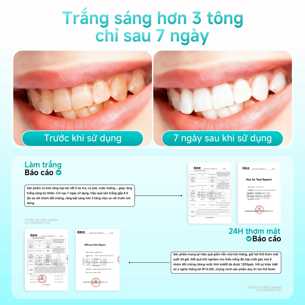 Kem Đánh Răng Làm Trắng Răng JASMEEN - Công Nghệ Biến Sắc 3D & Hương Hoa Nhài Tự Nhiên