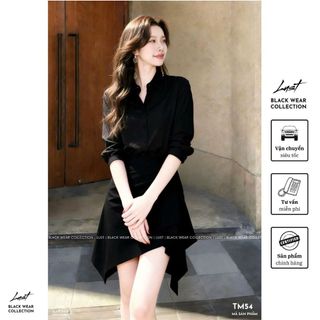 Set Sơ Mi Dài Tay Phối Chân Váy Cách Điệu LUST Set Đồ Nữ CôngSở Thiết Kế Chất Gold Nhật Cao Cấp TM54