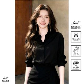 Set Sơ Mi Dài Tay Phối Chân Váy Cách Điệu LUST Set Đồ Nữ CôngSở Thiết Kế Chất Gold Nhật Cao Cấp TM54