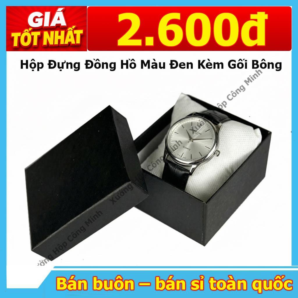 Combo 100 Hộp đựng đồng hồ đen kèm gối bông  - Hộp Loại 1 Cứng Cáp - Hỗ Trợ Giá Tốt Nhất Với Khách Mua Sỉ SLL