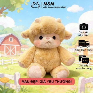 Gấu Bông Bộ Chạy Chạy – heo con thơm Puff Yellow & cừu nhỏ bông mềm, giao hàng từ kho Hà Nội