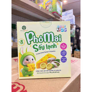Phô mai sấy lạnh SmartKids 18g cho bé từ 8 tháng - Snack phô mai tan nhanh giàu Canxi - Minizon Kids
