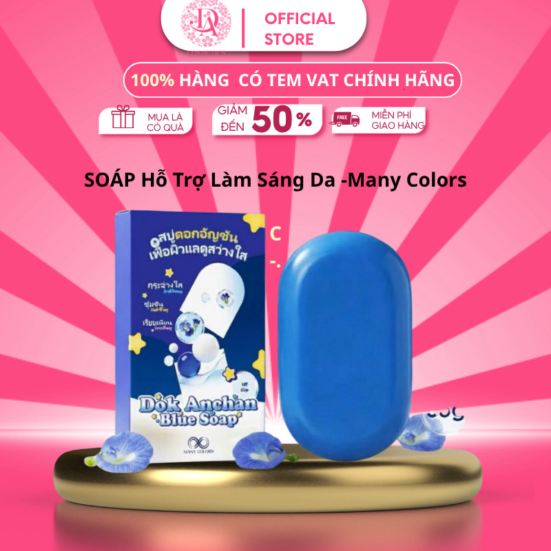 [có tem] Xà Phòng Tắm Trắng Da Thái Lan Dok Anchan Blue 65g Hỗ Trợ Làm Sáng Da, Trắng Mịn Tự tin - Many Colors