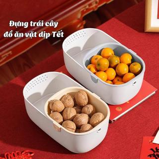 [HOT] Hộp Đựng Đồ Ăn Vặt 2 Lớp LEMON Tết 2026,Rổ Đựng Trái Cây,Hướng Dương Nhỏ Gọn 2 Tầng,Thoát Nước 5602