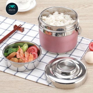 Hộp đựng cơm 1500ml, cặp lồng đựng cơm inox 2 tầng, hộp đựng cơm văn phòng cao cấp