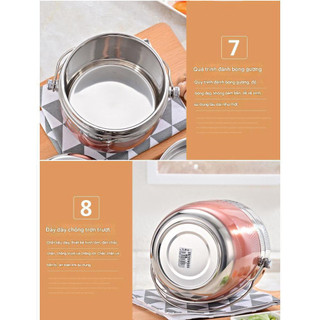 Hộp đựng cơm 1500ml, cặp lồng đựng cơm inox 2 tầng, hộp đựng cơm văn phòng cao cấp