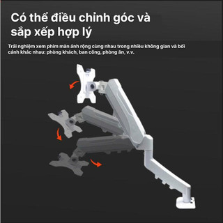 Arm Màn Hình - Giá Treo Màn Hình Máy Tính xoay 360 độ, tải trọng 2-10kg, hỗ trợ 22-32 inch, BH12T .