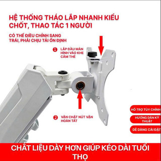 Arm Màn Hình - Giá Treo Màn Hình Máy Tính xoay 360 độ, tải trọng 2-10kg, hỗ trợ 22-32 inch, BH12T .