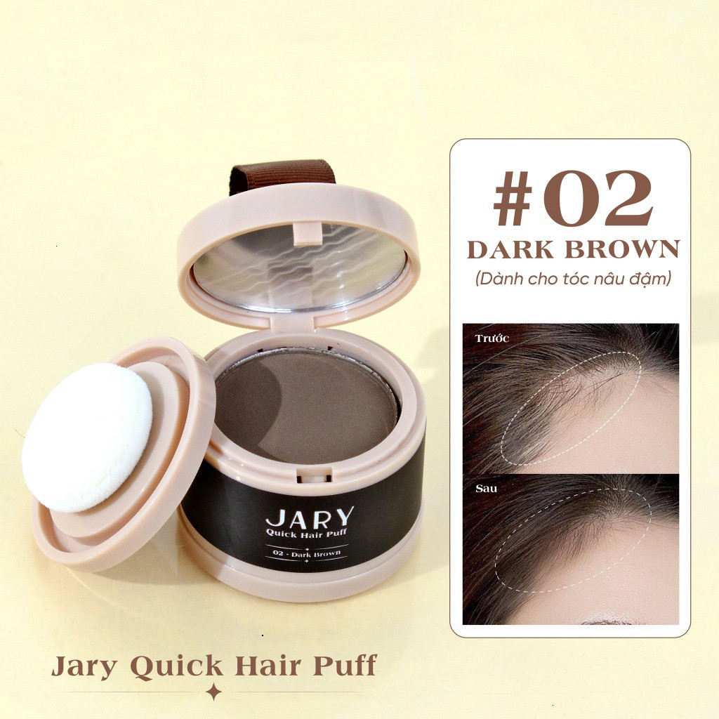 Phấn Chấm Hói Tóc Jary Quick Hair Puff Che Khuyết Điểm Phủ Hói Chân Tóc 4g