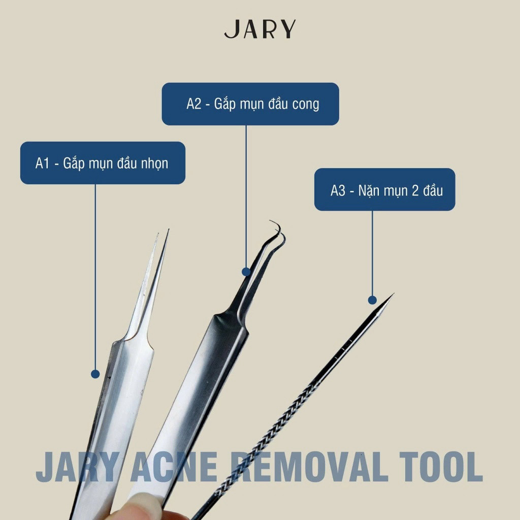 Dụng Cụ Nặn Mụn Bằng Thép Không Gỉ - Nhíp Gắp Mụn, Cây Nặn Mụn Jary Acne Removal Tool