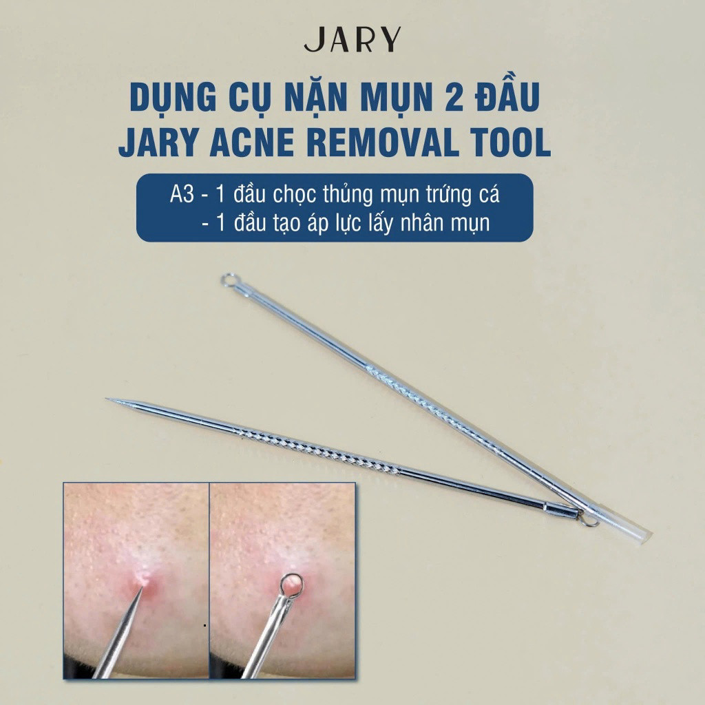 Dụng Cụ Nặn Mụn Bằng Thép Không Gỉ - Nhíp Gắp Mụn, Cây Nặn Mụn Jary Acne Removal Tool