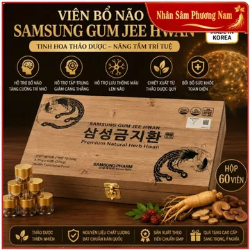 An Cung Ngưu Hoàng Hoàn Samsung Hộp Gỗ 60 Viên, Giúp Bổ Não, Ngăn Ngừa Tai Biến - nhansamphuongnam