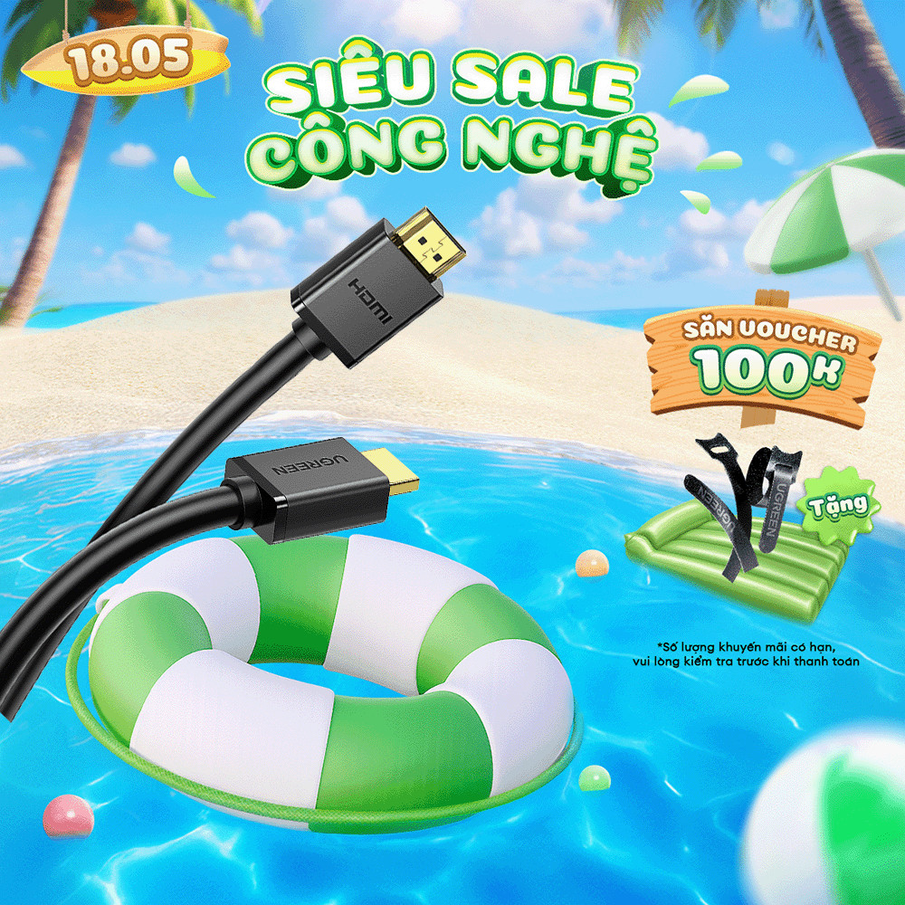 Cáp HDMI 2.0 tốc độ cao Ugreen HD104 Dùng cho Xiaomi Mi Box PS4 | Cổng kết nôi 1080P | Bảo hành 18 tháng 1 đổi 1 10106 - 1
