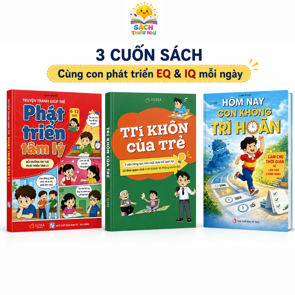 Bìa sách Combo Trí Khôn Của Trẻ + Phát Triển Tâm Lý + Hôm Nay Con Không Trì Hoãn