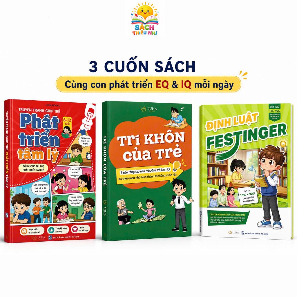 Bìa sách Combo Định Luật Festinger + Phát Triển Tâm Lý + Trí Khôn Của Trẻ