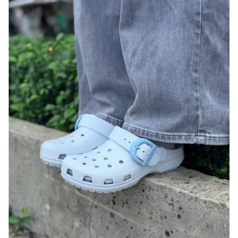 Dép Crocs Buckle màu Xanh Dương pastel quai mới đế chống trượt êm chân cực xinh
