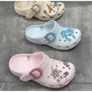 Dép Crocs Buckle màu Kem pastel quai mới đế chống trượt êm chân cực xinh