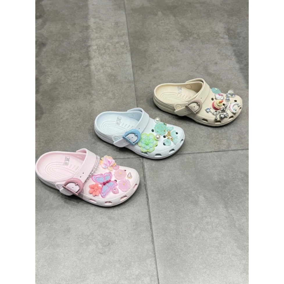 Dép Crocs màu Hồng pastel quai mới đế chống trượt êm chân cực xinh