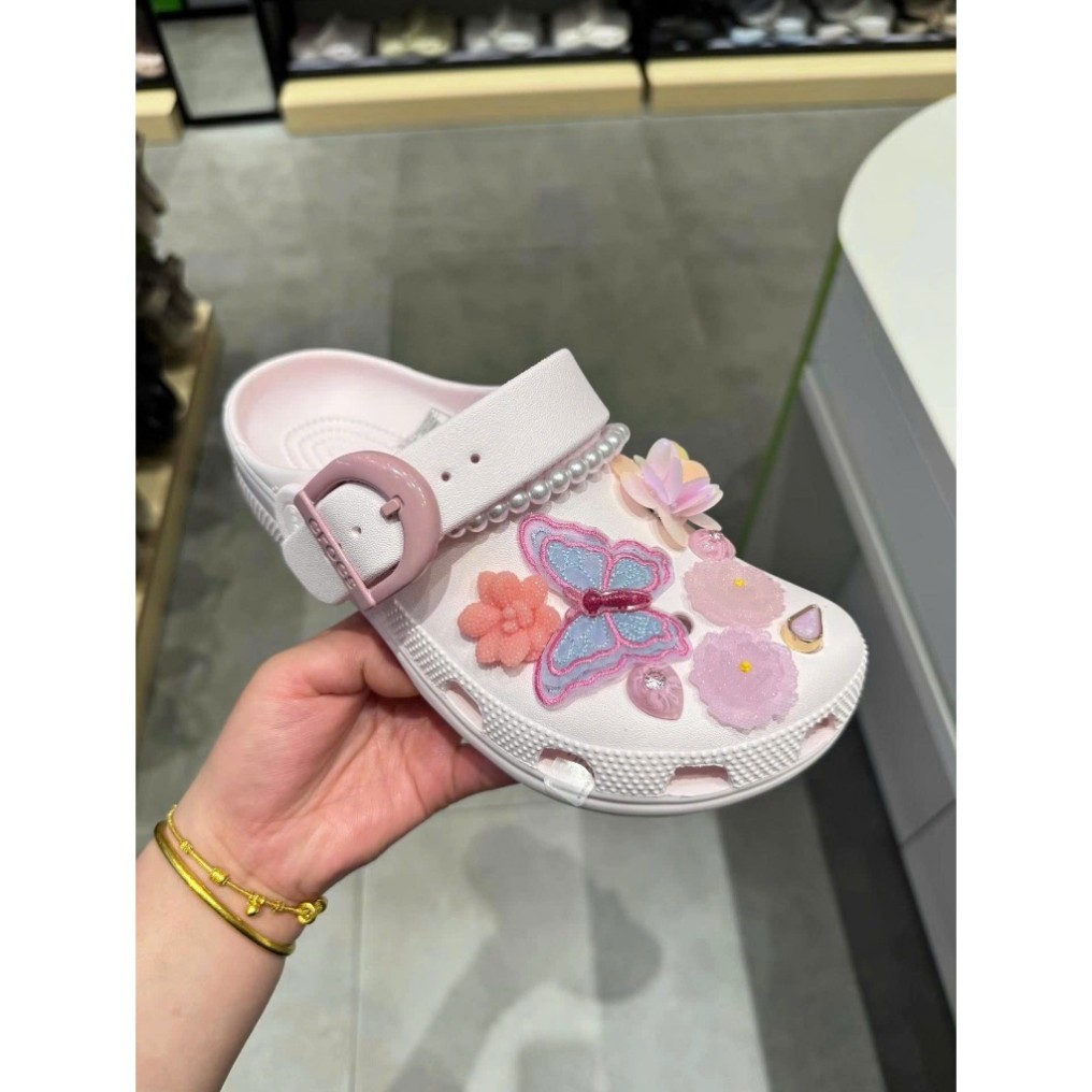 Dép Crocs màu Hồng pastel quai mới đế chống trượt êm chân cực xinh